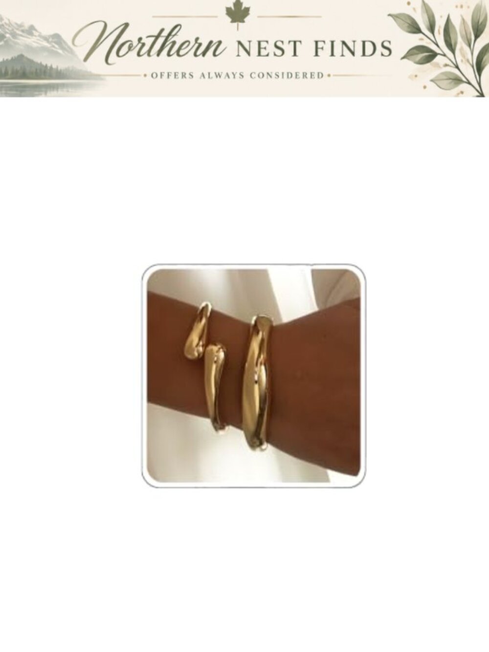 Gold Chunky Bangle Bracelet Set Stackable Cuff Waterproof Gift for Women